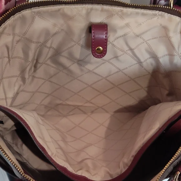 Michael Kors Brown and Burgundy Tote Bag - Picture 11 of 15